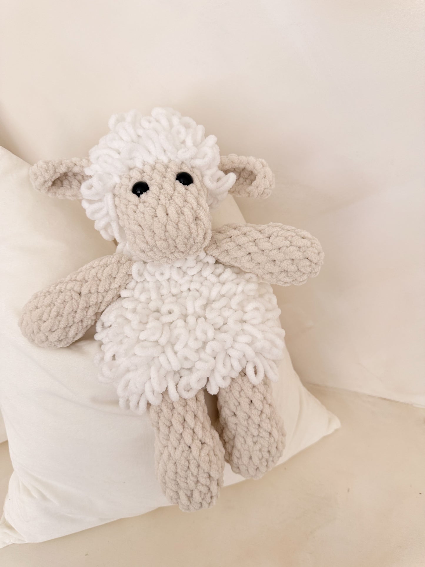 Handmade Crochet Lamb Plush Toy – Soft Amigurumi Stuffed Animal