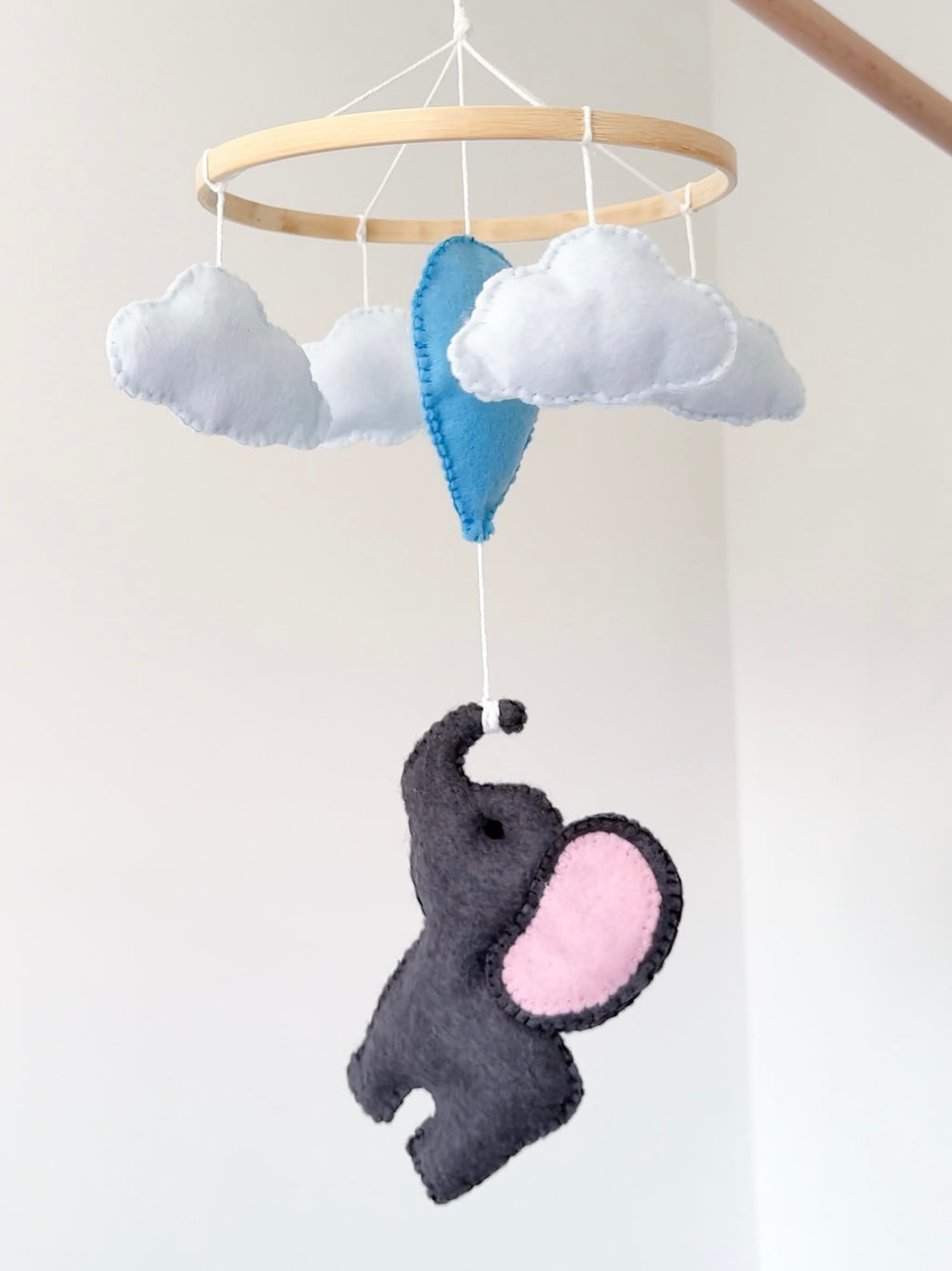 Elephant and Balloon Baby Mobile - Blue