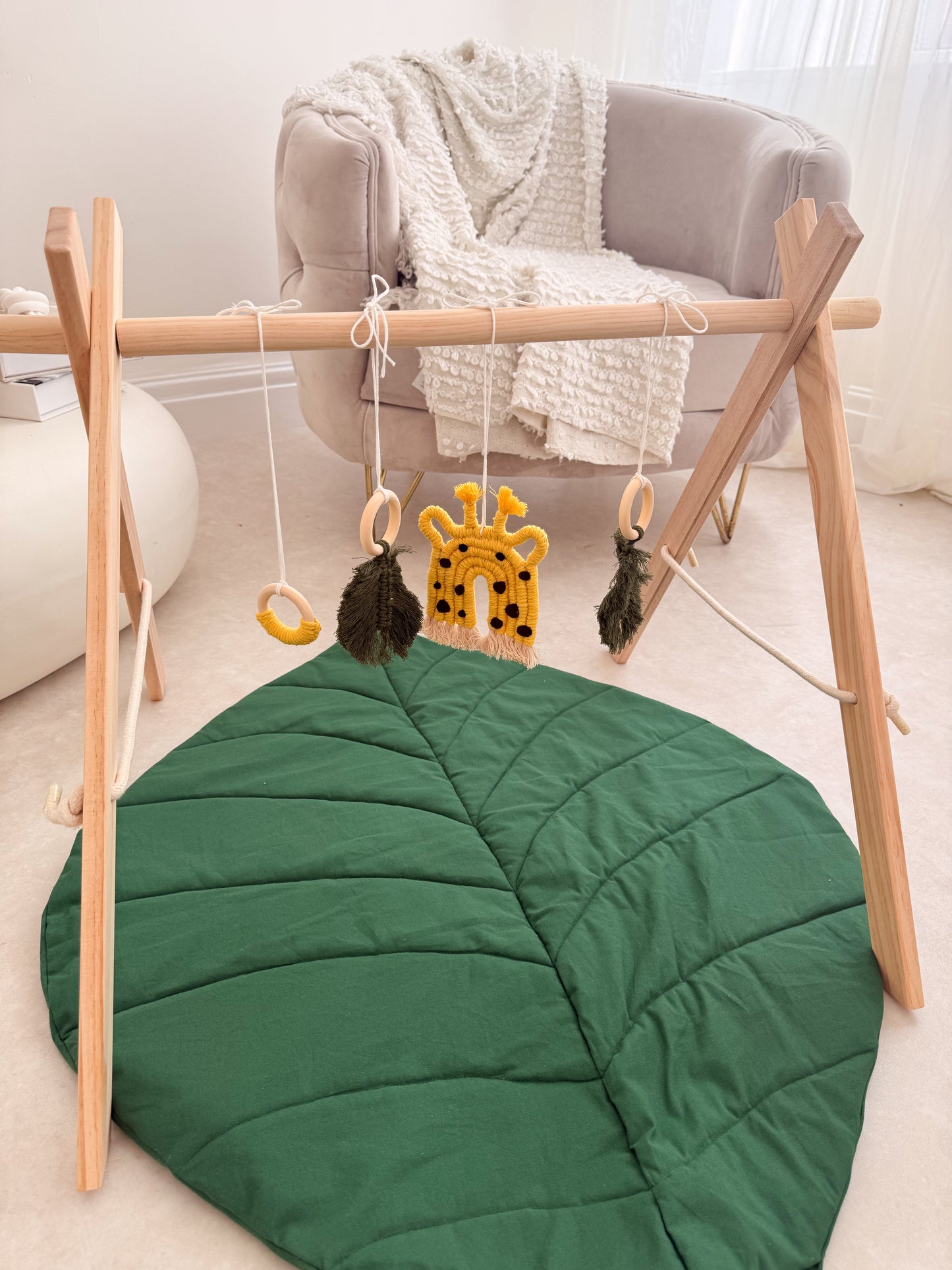Giraffe Macramé Baby Play Gym Toy Set