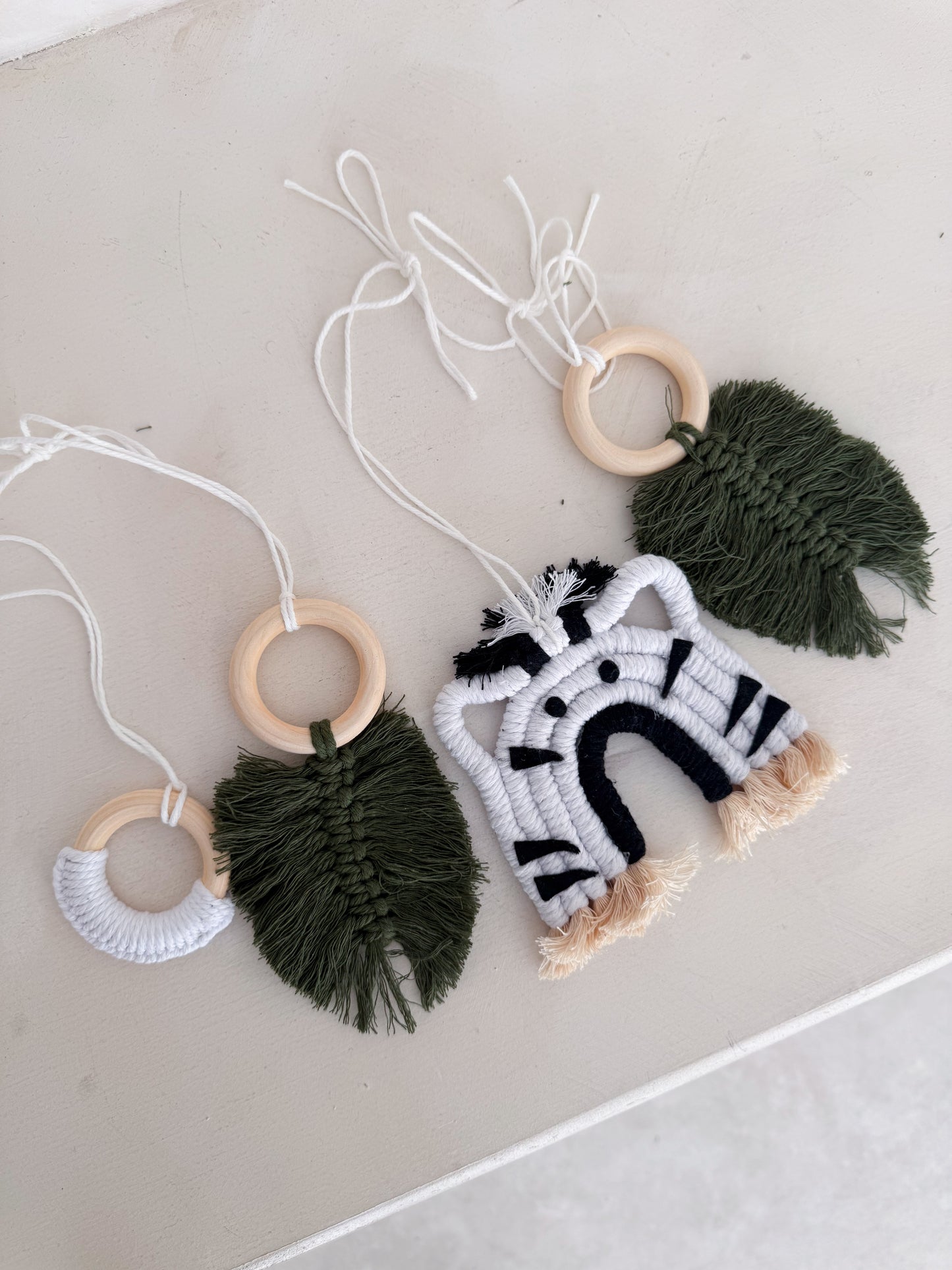 Zebra Macramé Baby Play Gym Toy Set