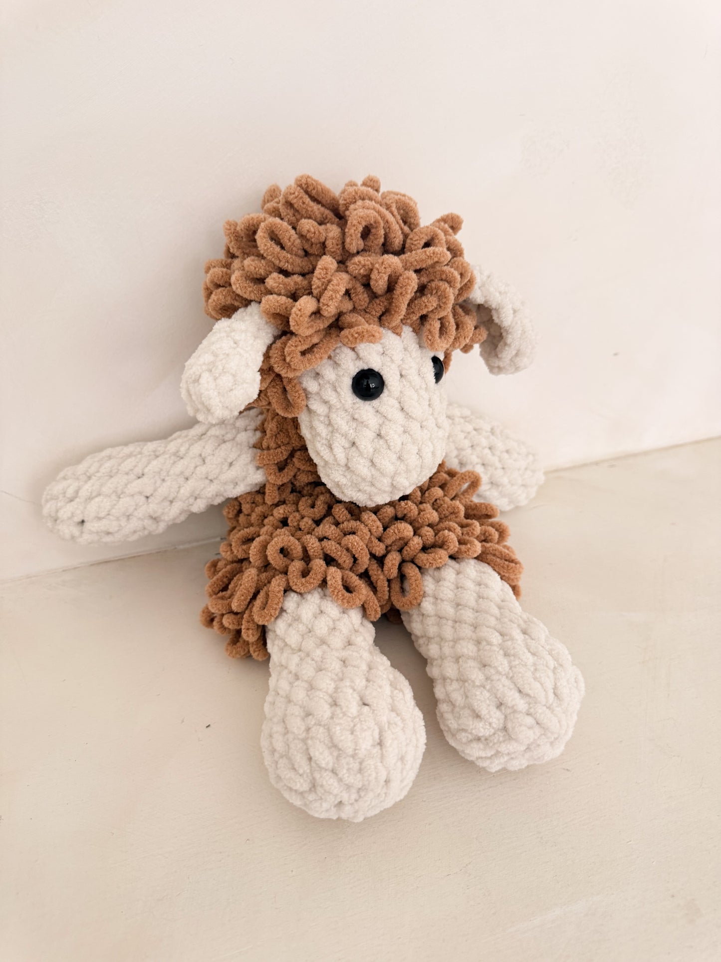 Handmade Crochet Lamb Plush Toy – Soft Amigurumi Stuffed Animal