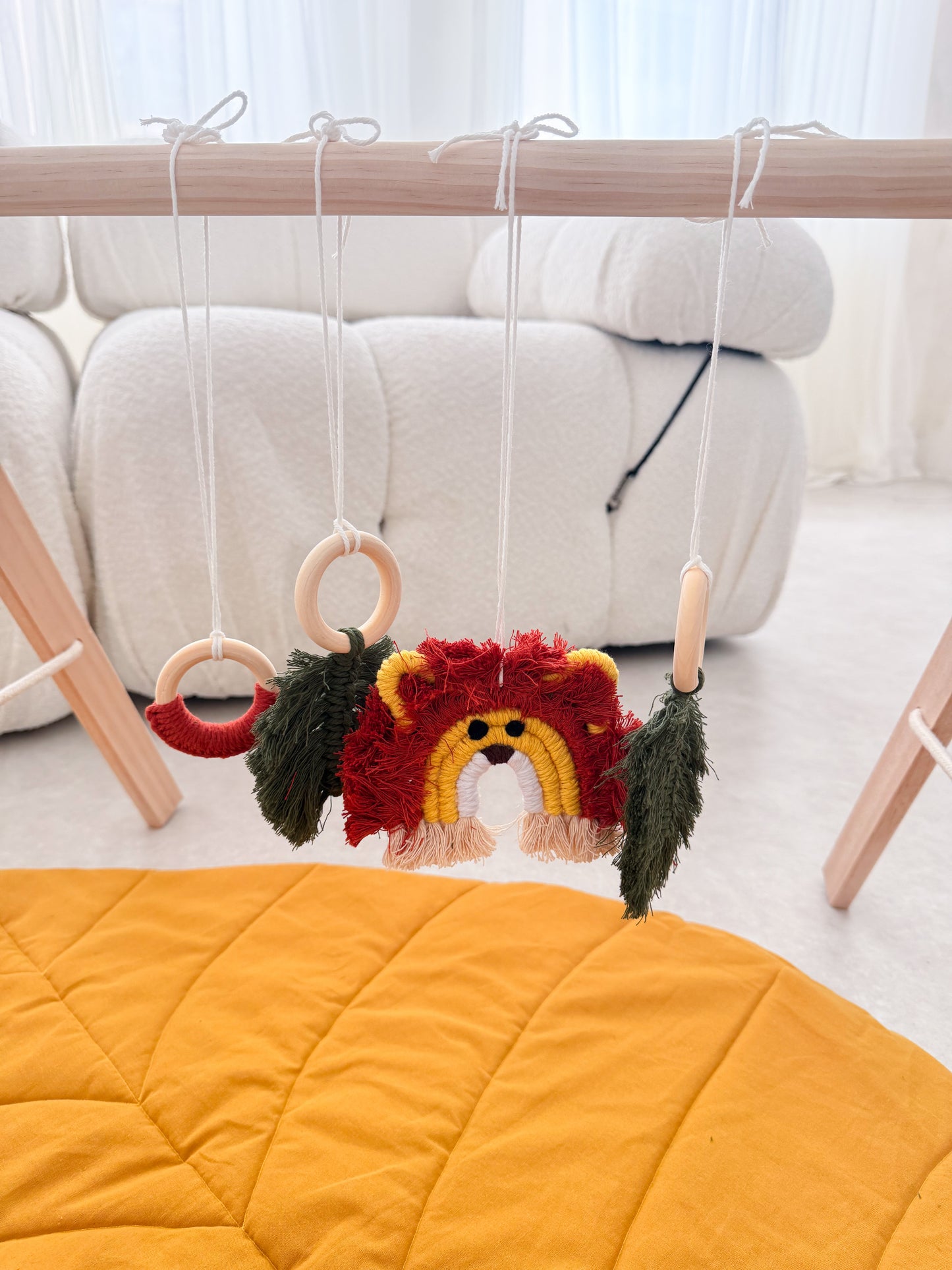 Lion Macramé Baby Play Gym Toy Set