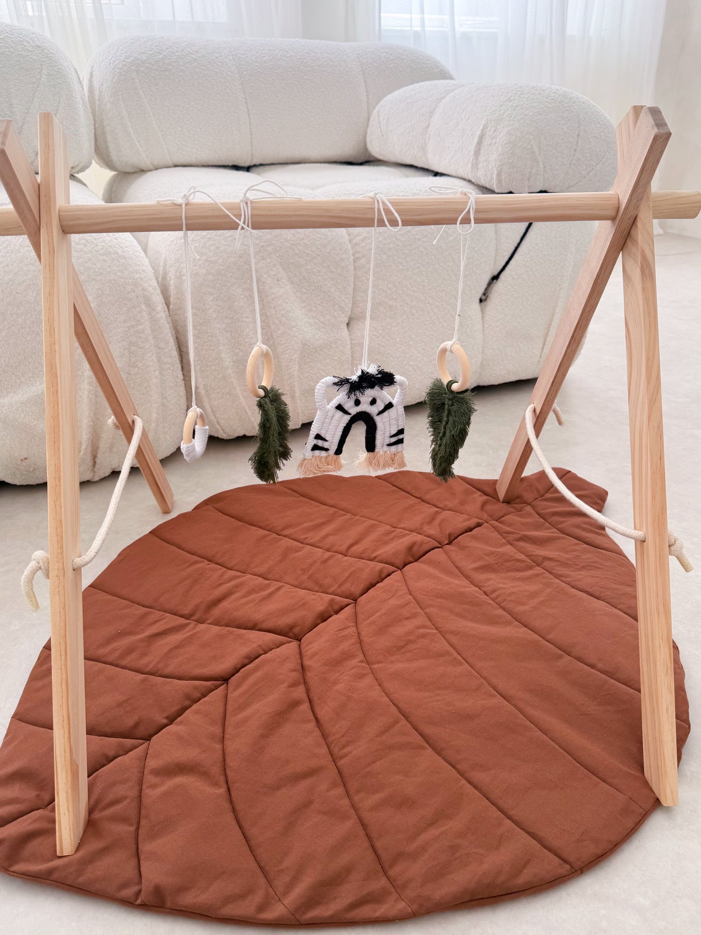 Zebra Macramé Baby Play Gym Toy Set