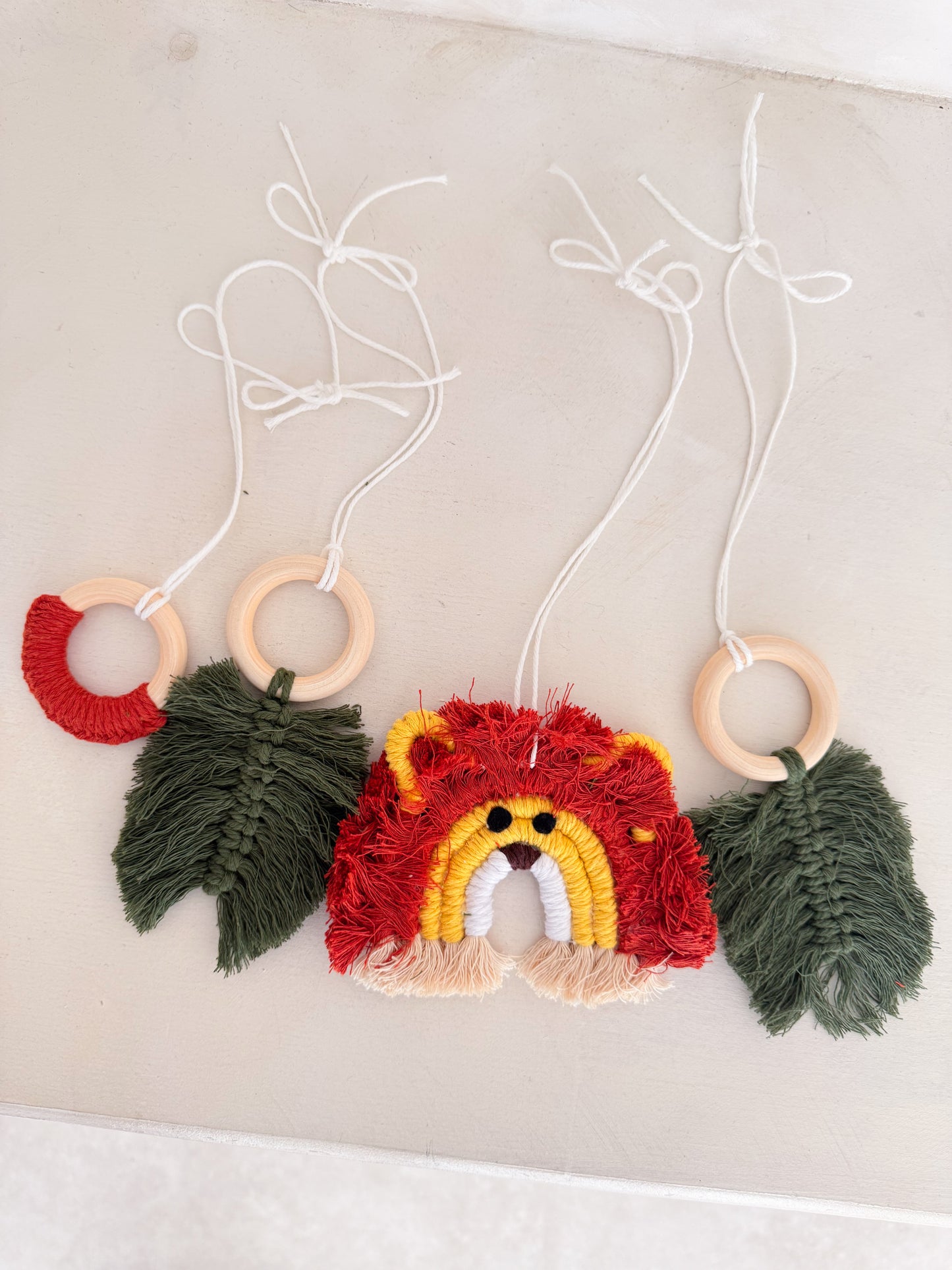 Lion Macramé Baby Play Gym Toy Set