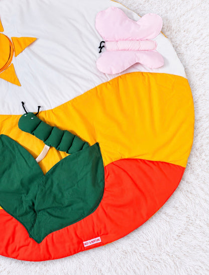 Baby Sensory Play Mat – Sunshine & Butterfly with Mirror and Rattle