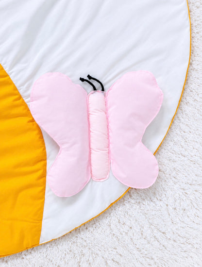 Baby Sensory Play Mat – Sunshine & Butterfly with Mirror and Rattle