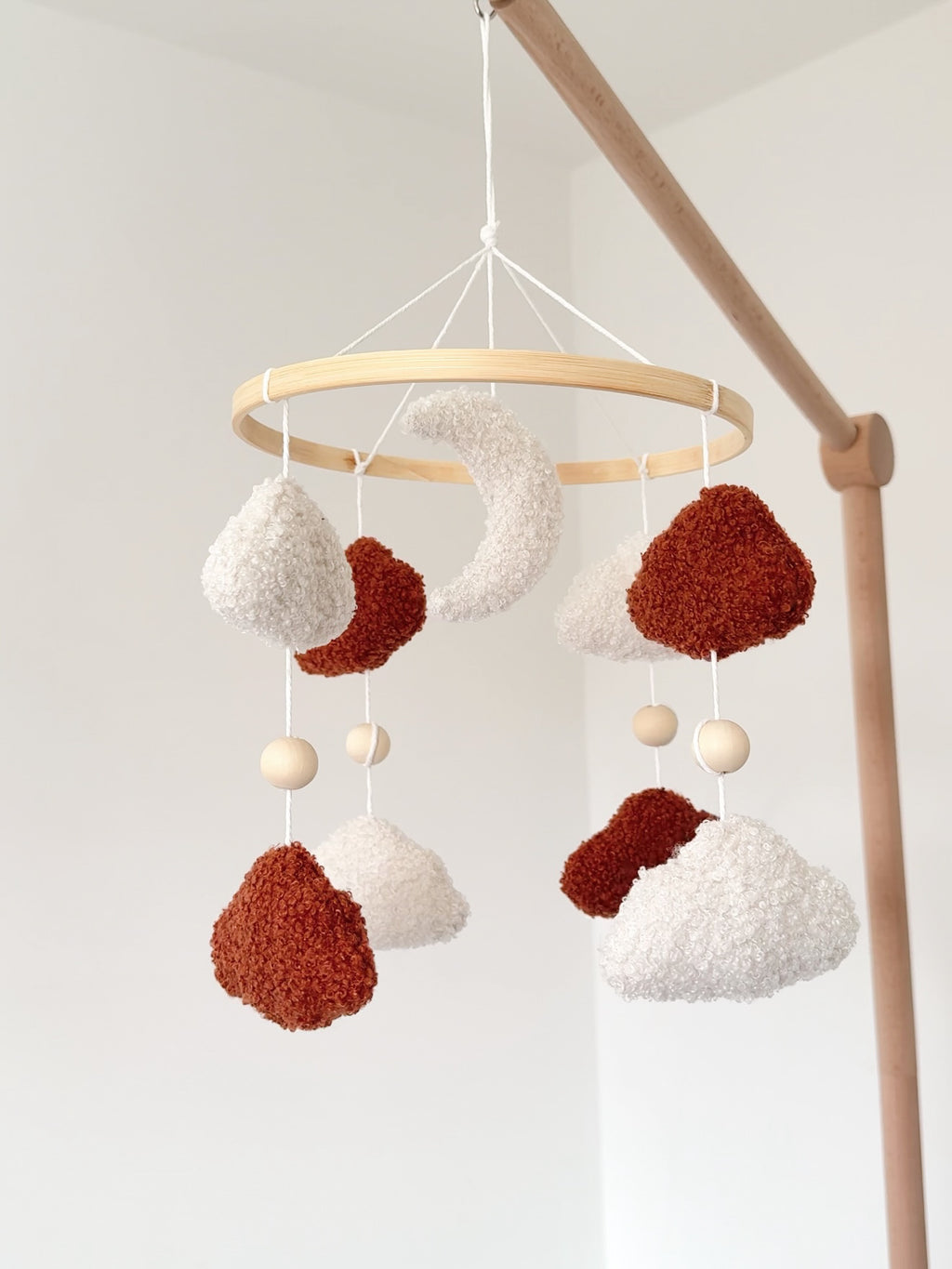 Bouclé Moon & Clouds Baby Mobile