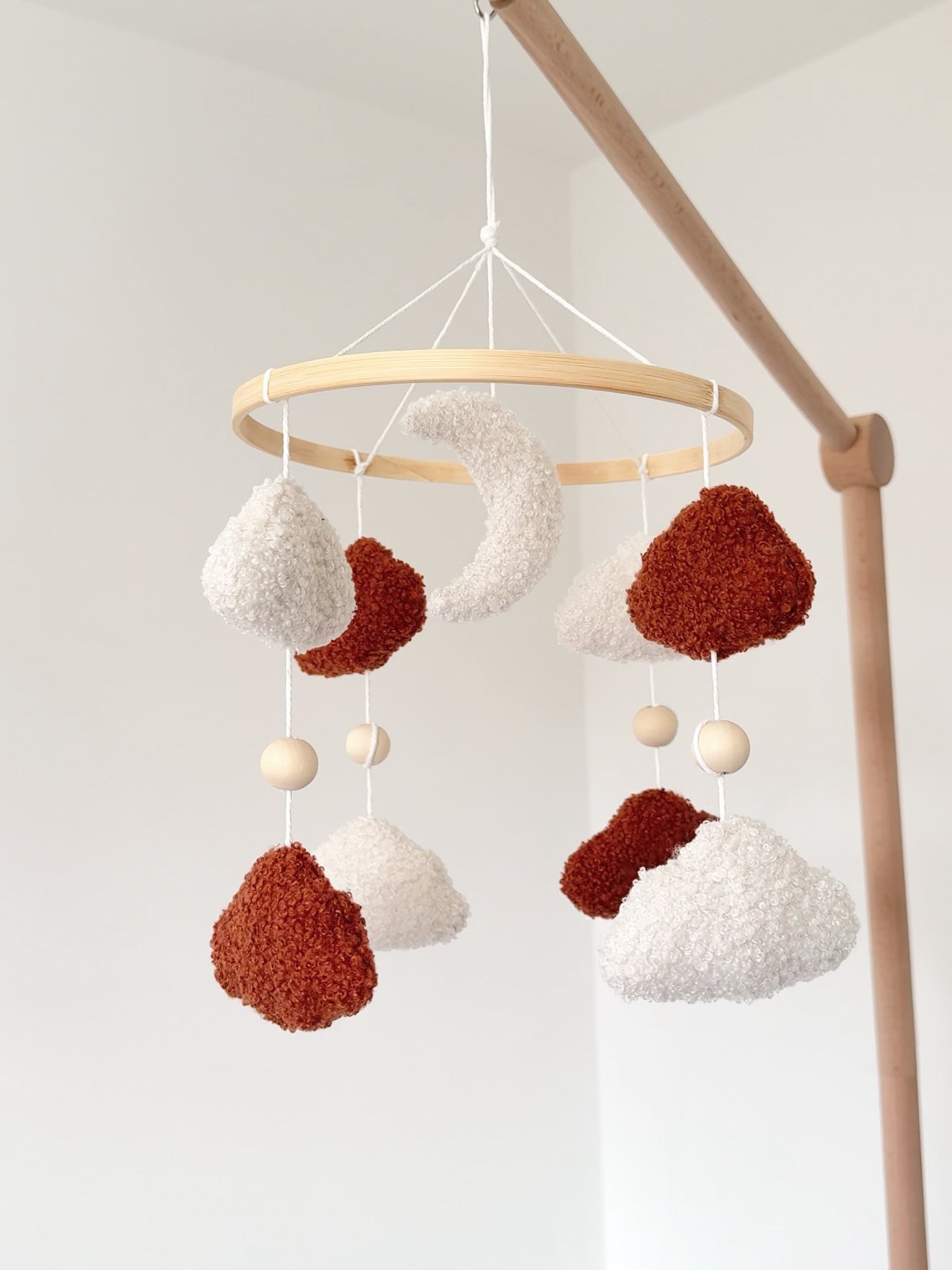 Bouclé Moon & Clouds Baby Mobile
