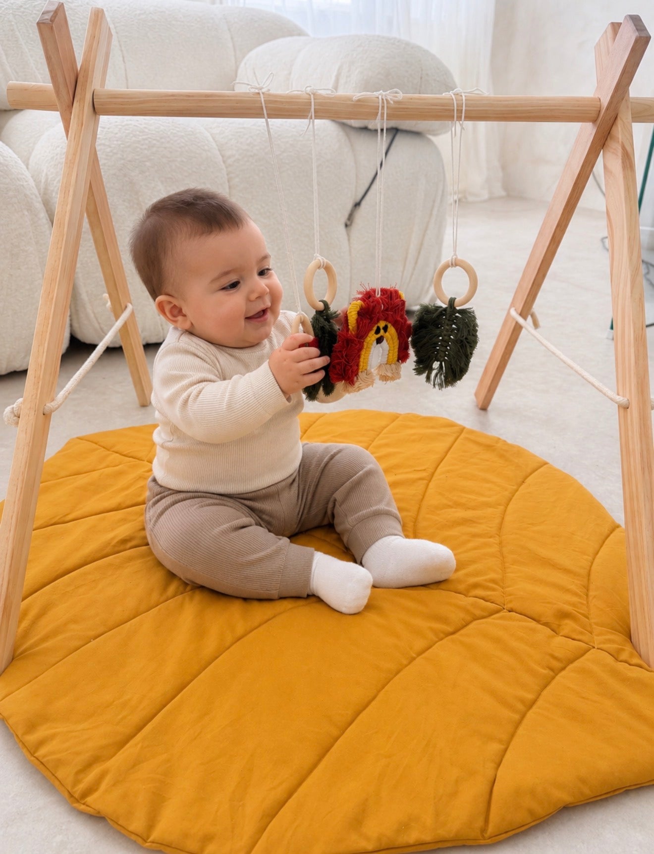 Lion Macramé Baby Play Gym Toy Set