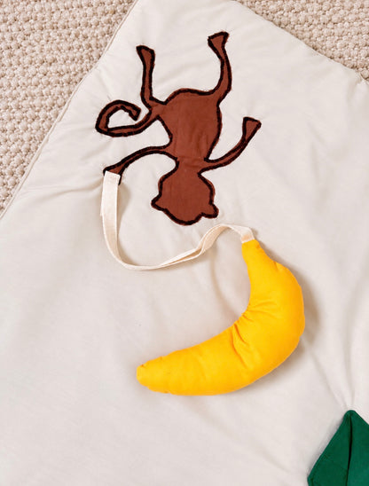 Baby Safari Sensory Play Mat – Lion Mirror, Banana Rattle & Crinkle Elephant