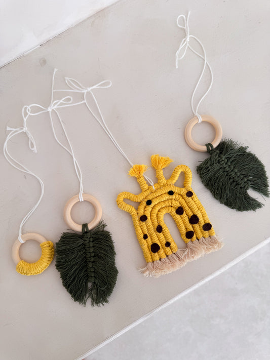 Giraffe Macramé Baby Play Gym Toy Set