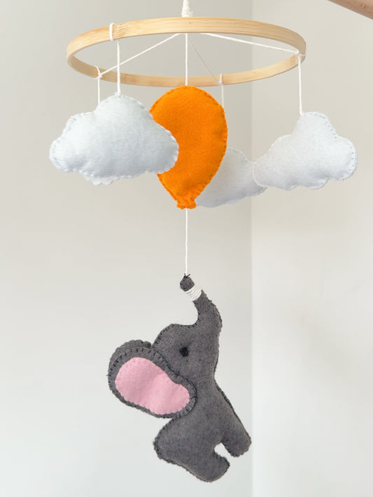 Elephant and Balloon Baby Mobile
