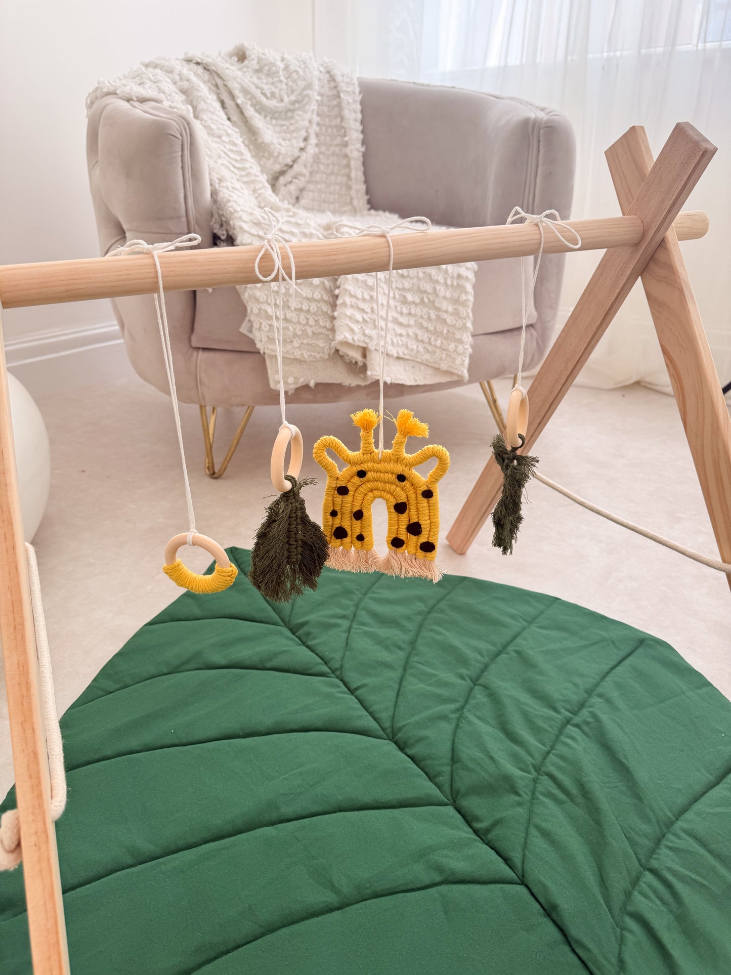 Giraffe Macramé Baby Play Gym Toy Set