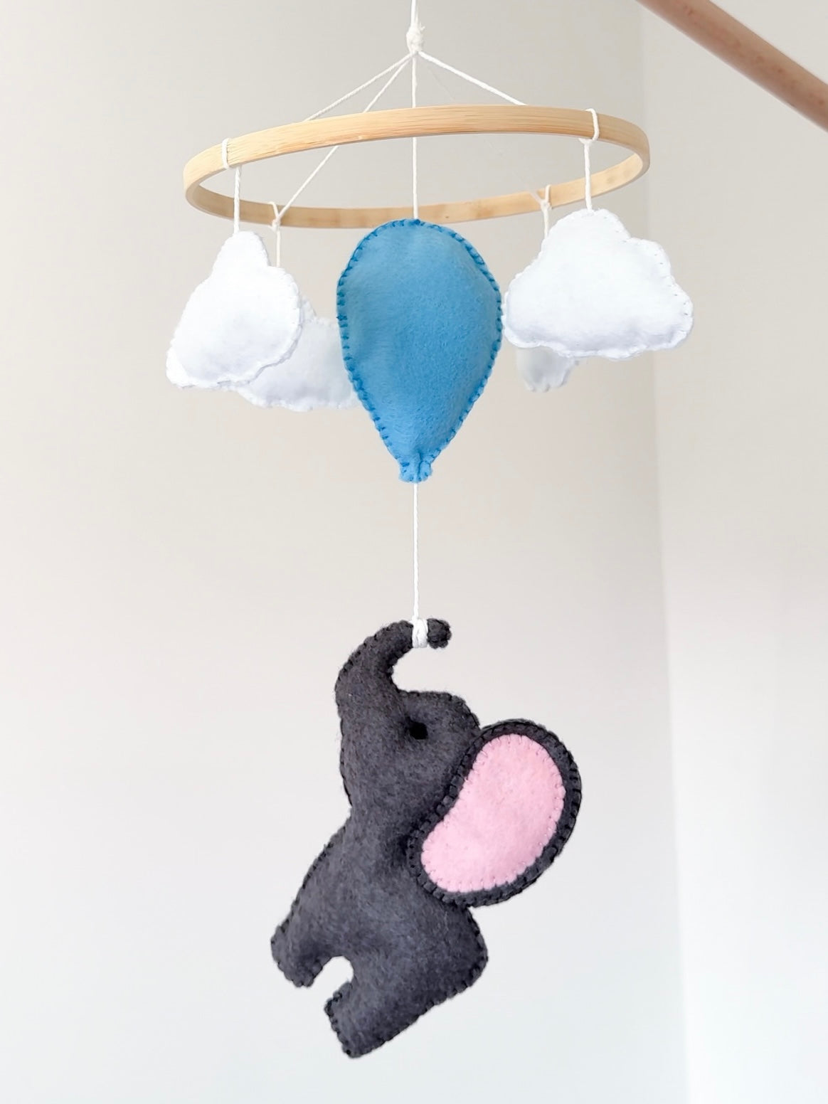 Elephant and Balloon Baby Mobile - Blue