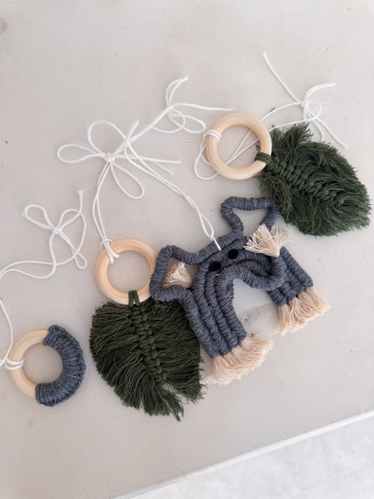 Elephant Macramé Baby Play Gym Toy Set