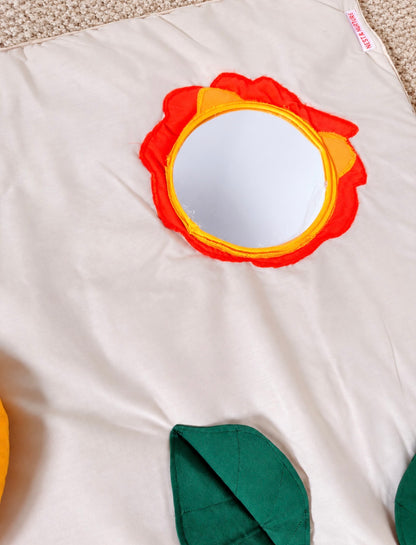 Baby Safari Sensory Play Mat – Lion Mirror, Banana Rattle & Crinkle Elephant