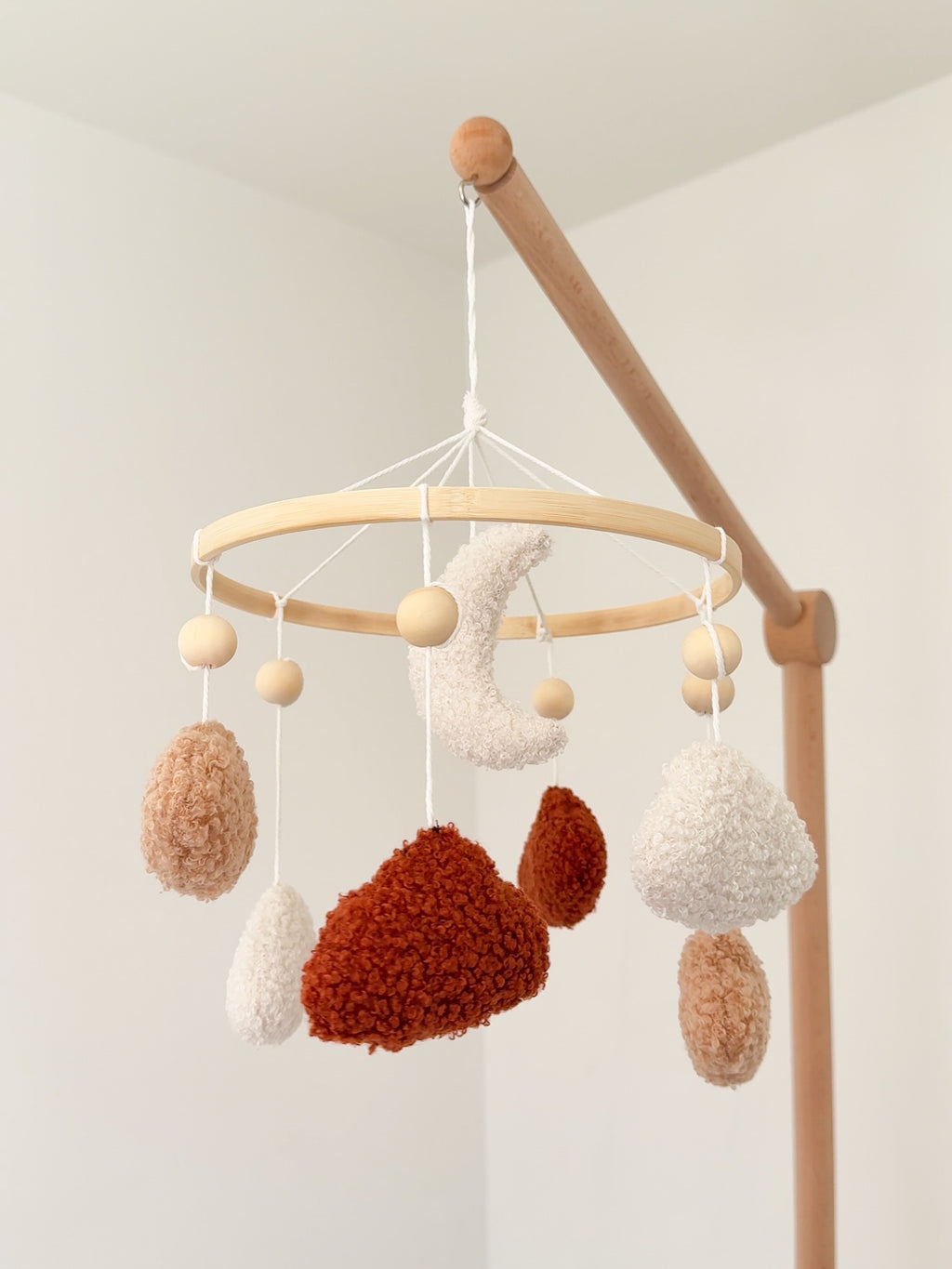 Bouclé Moon & Clouds Baby Mobile