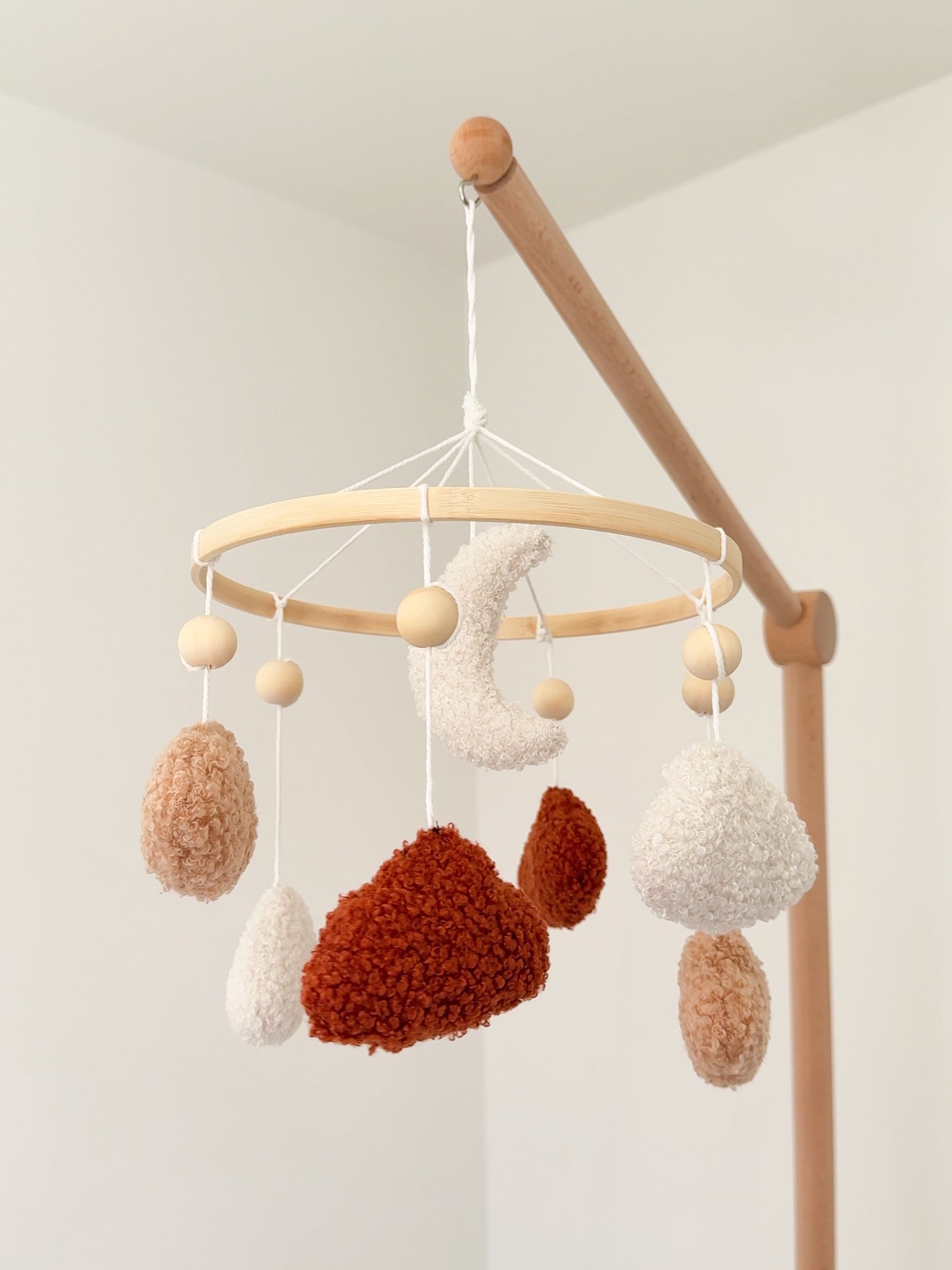 Bouclé Moon & Clouds Baby Mobile