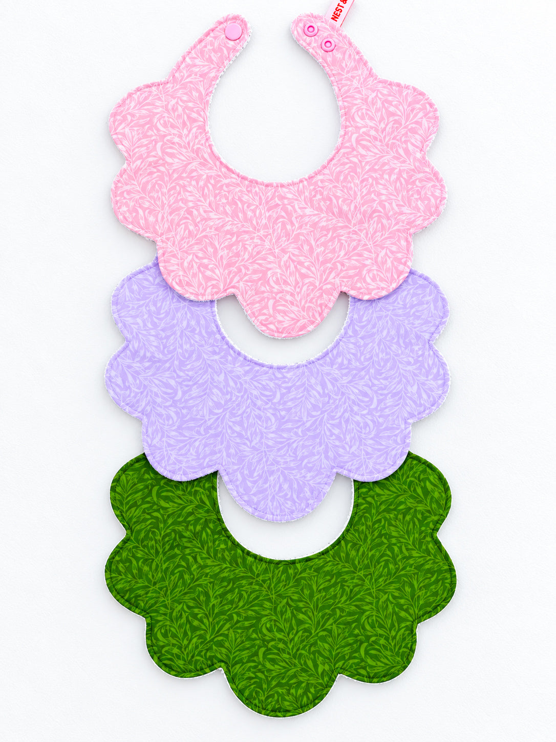 Floral Baby Bib – Soft Reusable Baby Bib in Pink, Lilac & Green