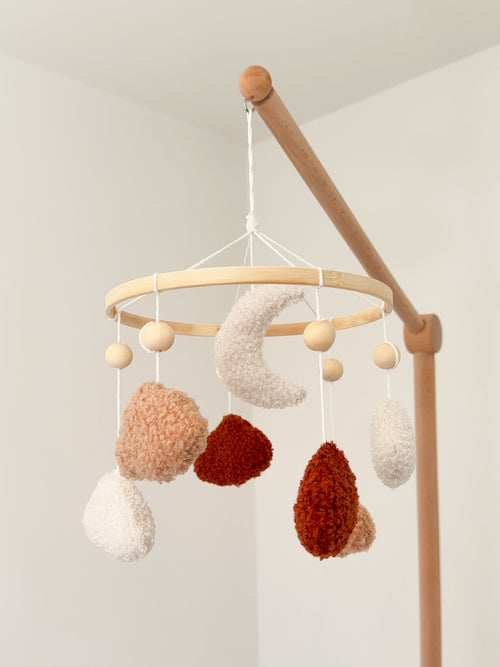 Bouclé Moon & Clouds Baby Mobile