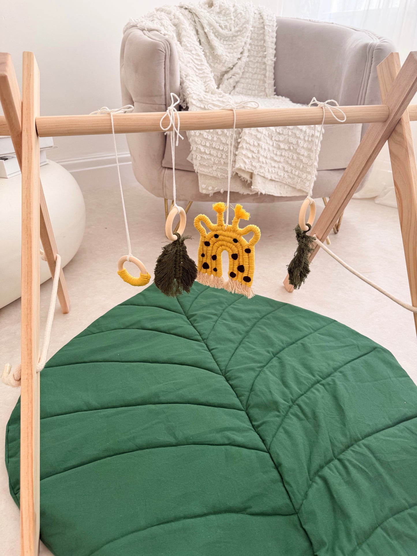 Giraffe Macramé Baby Play Gym Toy Set