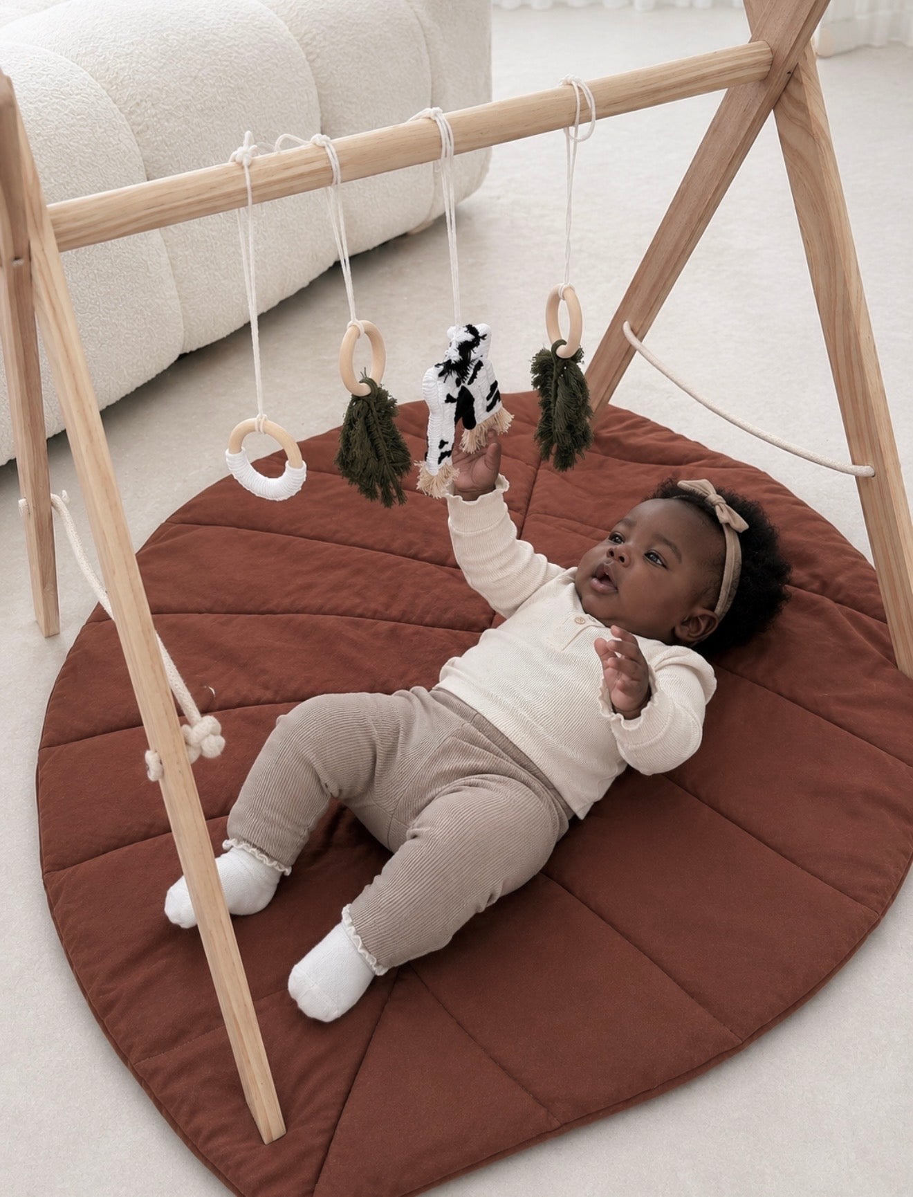 Zebra Macramé Baby Play Gym Toy Set