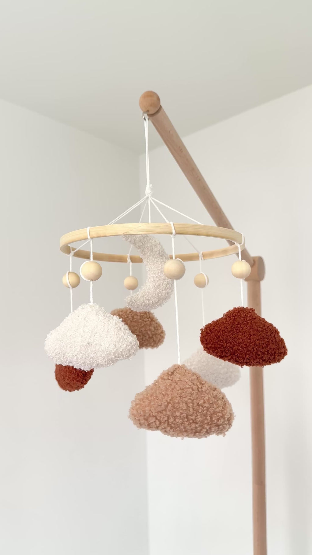 Bouclé Moon & Clouds Baby Mobile