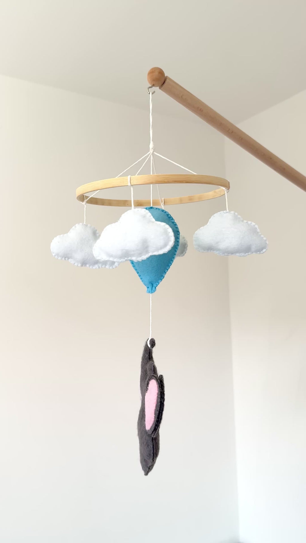 Elephant and Balloon Baby Mobile - Blue