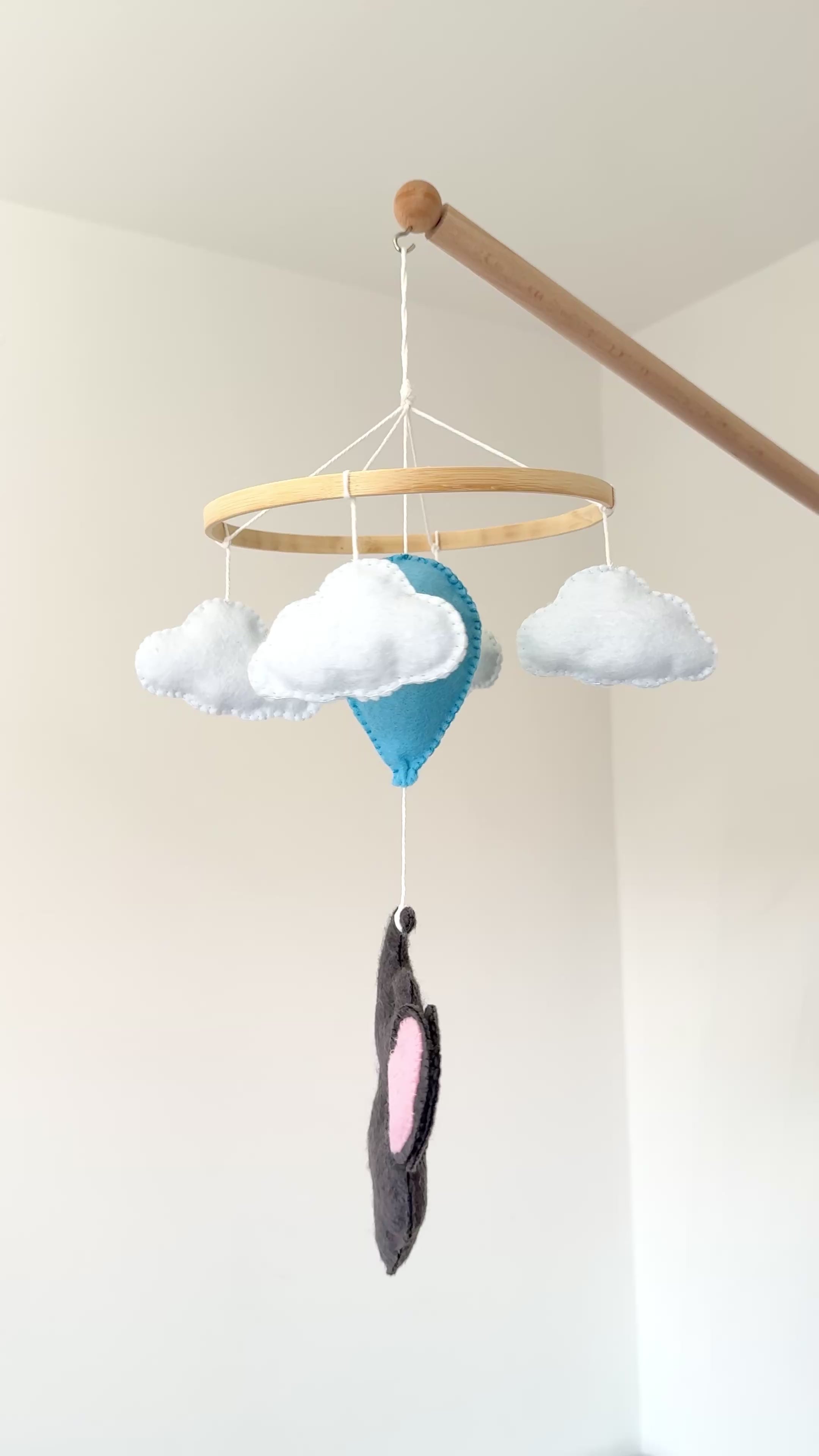 Elephant and Balloon Baby Mobile - Blue