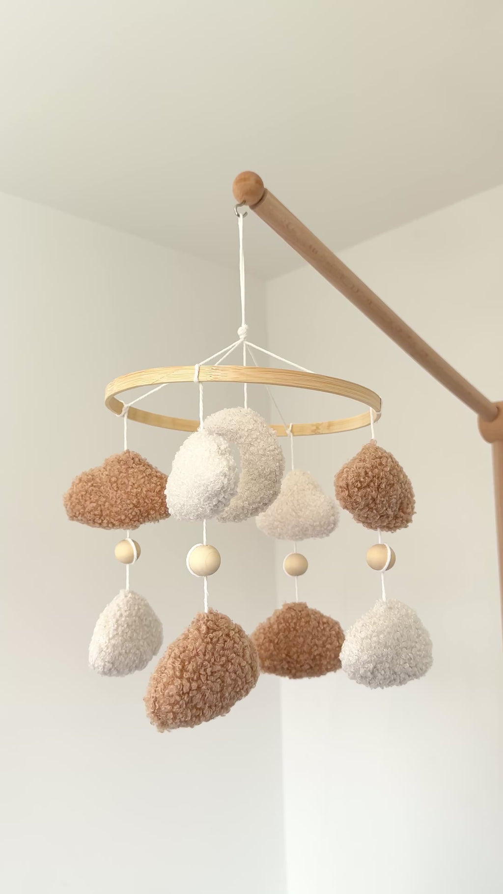 Bouclé Moon & Clouds Baby Mobile