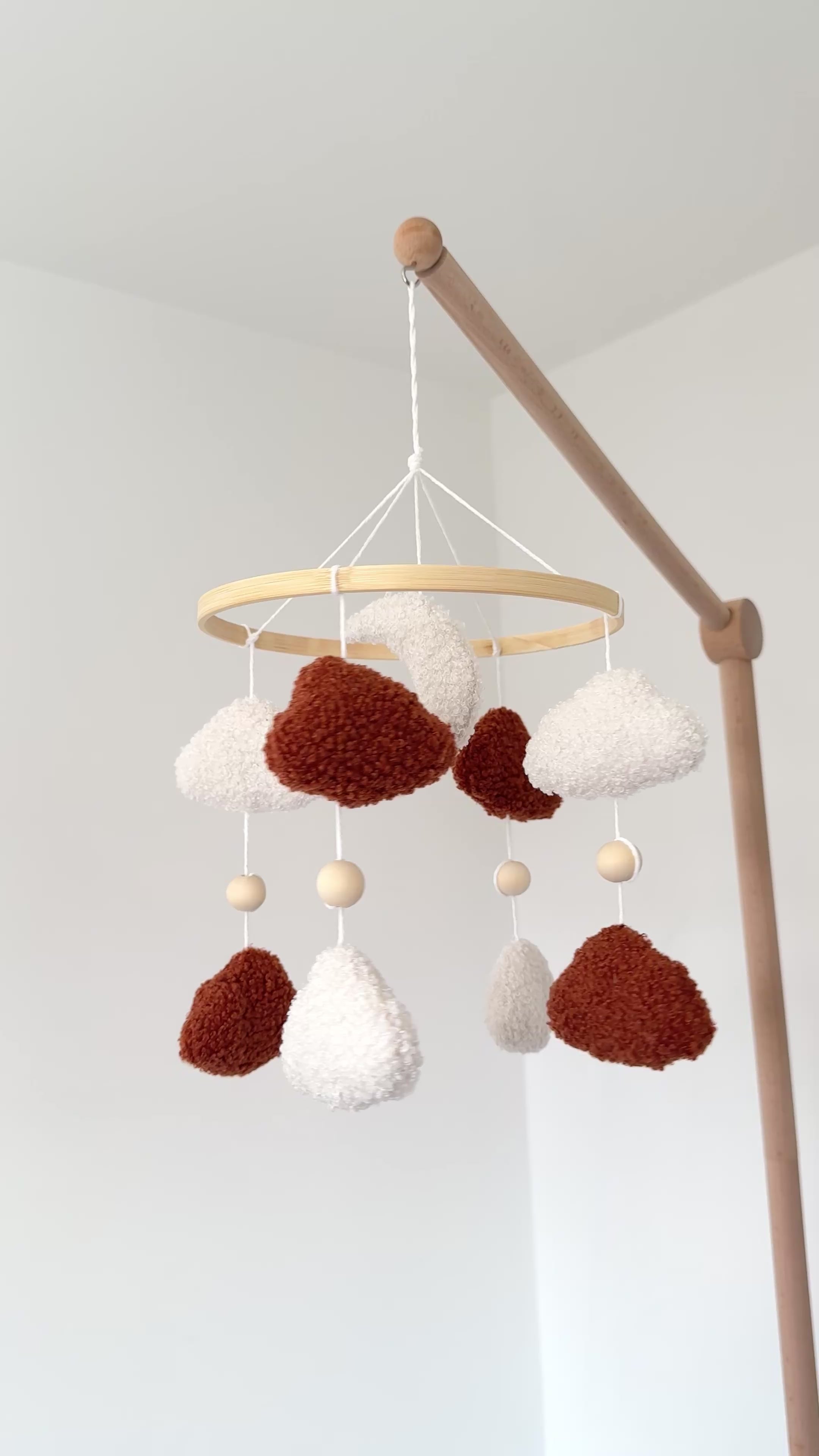 Bouclé Moon & Clouds Baby Mobile